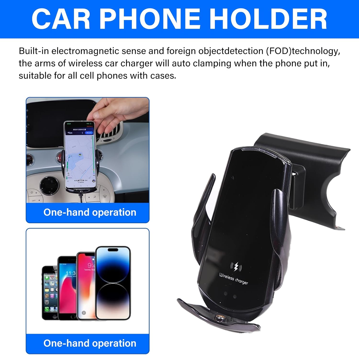 Diyucar Supporto Cellulare Auto per Fiat 500 2016-2024 - immagine 2