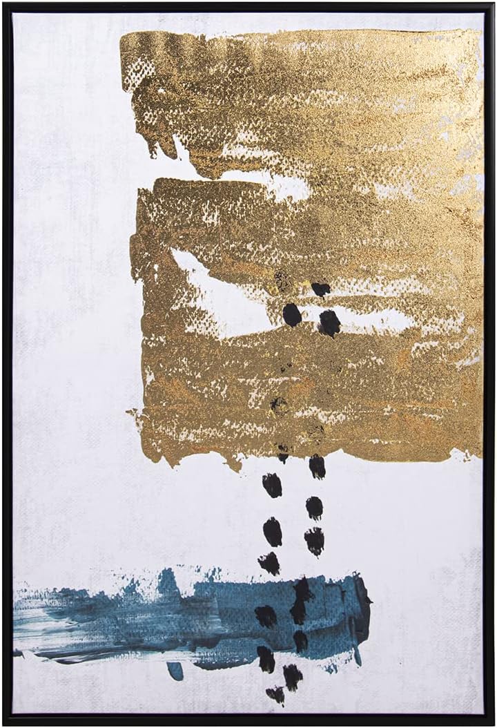 CUADRO LIENZO IMPRESO ABSTRACTO C/MARCO MADERA NEGRO 60X4X90CM