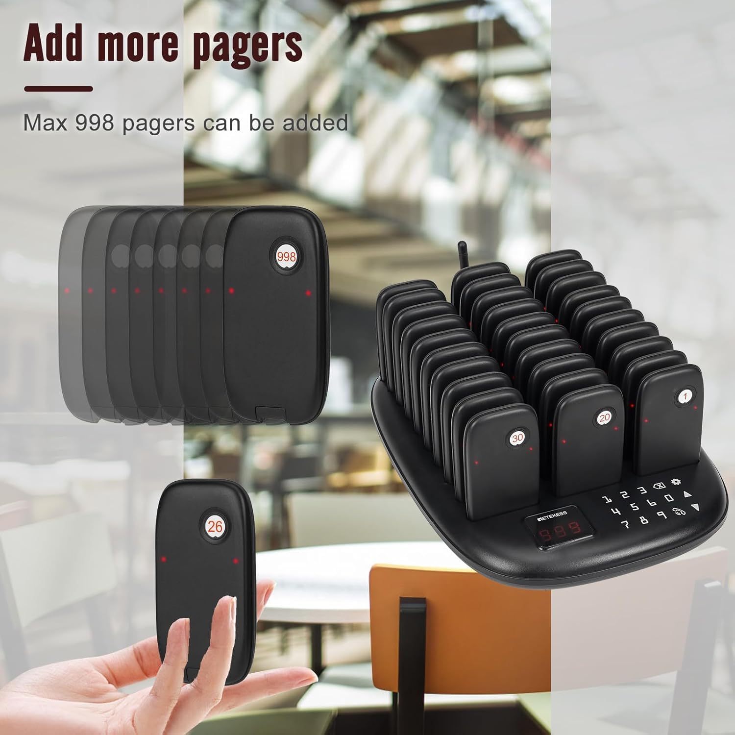 Retekess TD175P Cercapersone Ristorante Wireless 30 Pager - immagine 5