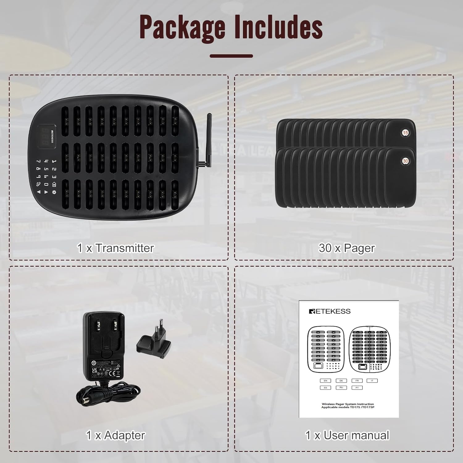 Retekess TD175P Cercapersone Ristorante Wireless 30 Pager - immagine 6