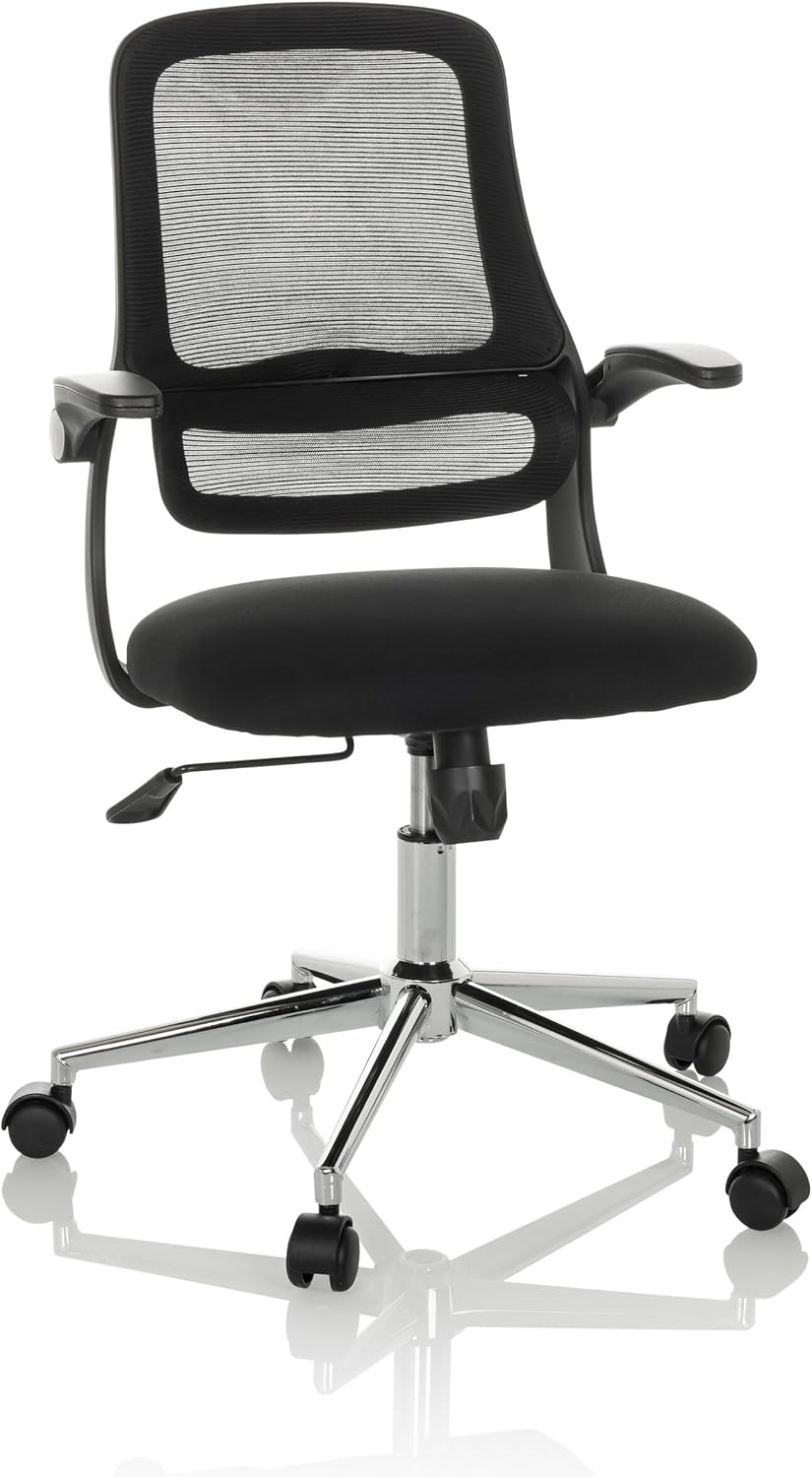 hjh OFFICE Sedia da ufficio/Sedia girevole MIKO B ECO in rete/tessuto nero