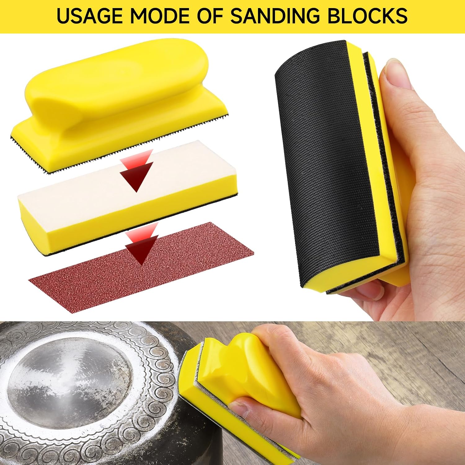 Set Blocco Levigatura Manuale 16 pezzi Gancio Loop - immagine 6