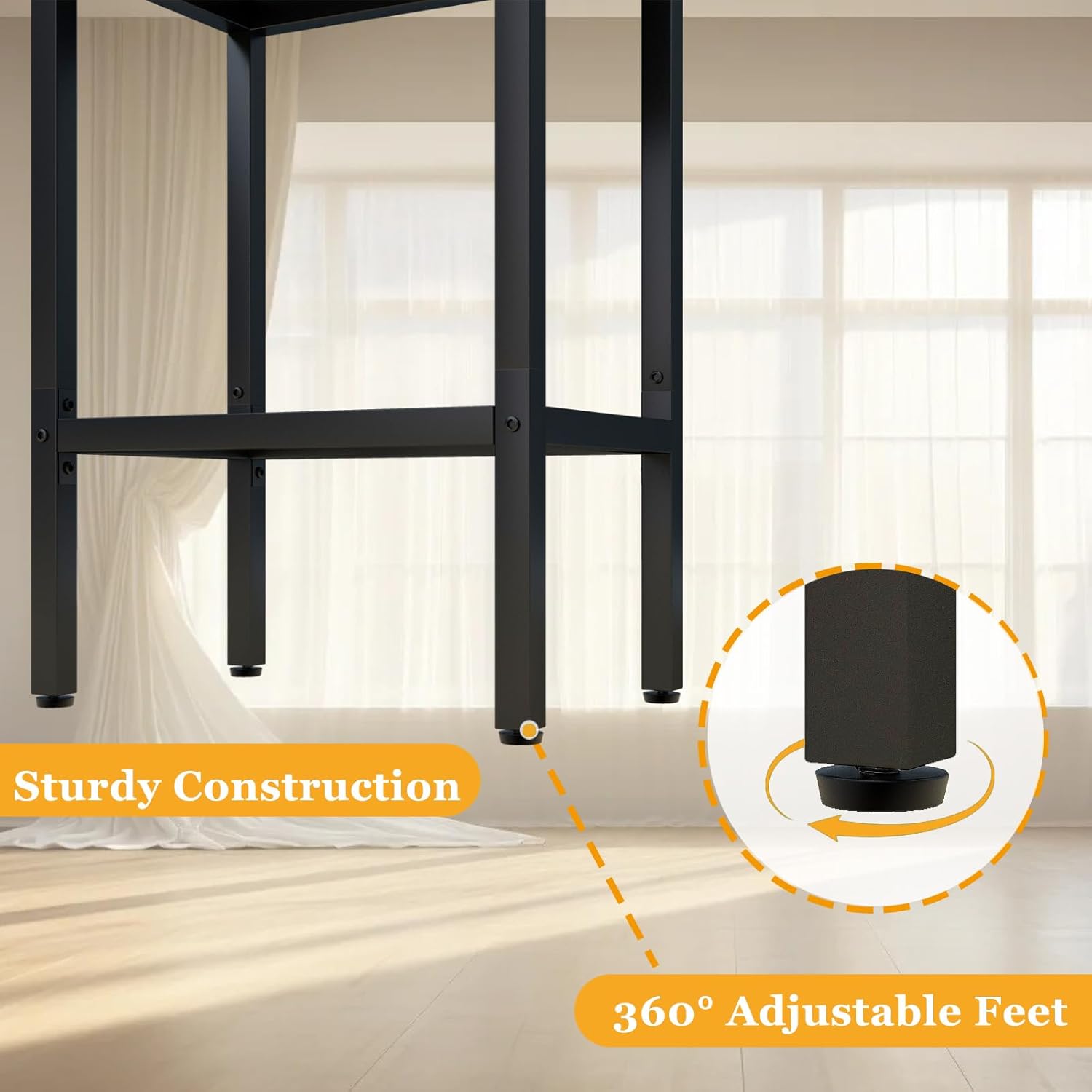 Ymyny Sgabelli Cucina Alti 66cm, Nero - immagine 5