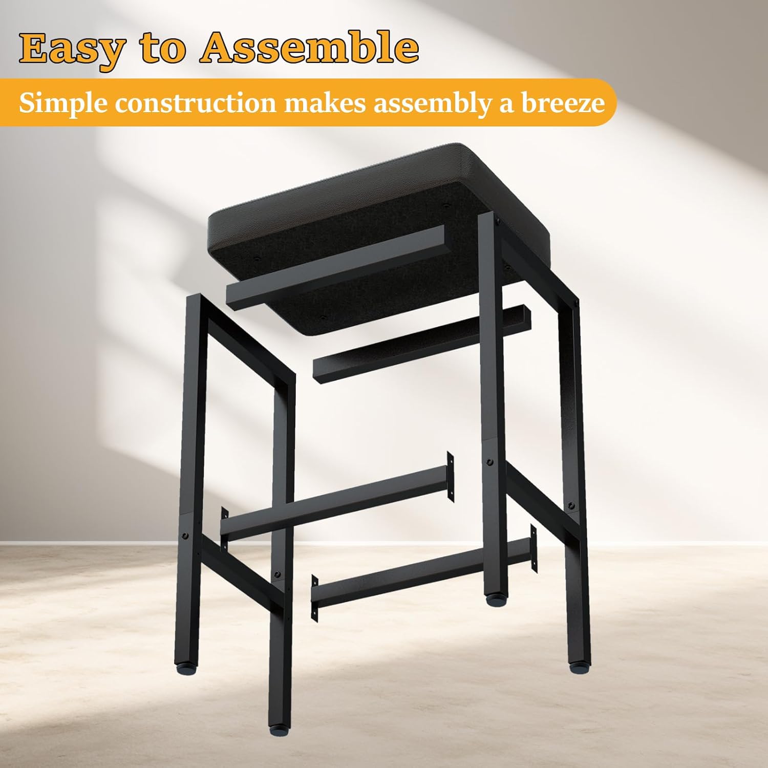 Ymyny Sgabelli Cucina Alti 66cm, Nero - immagine 6