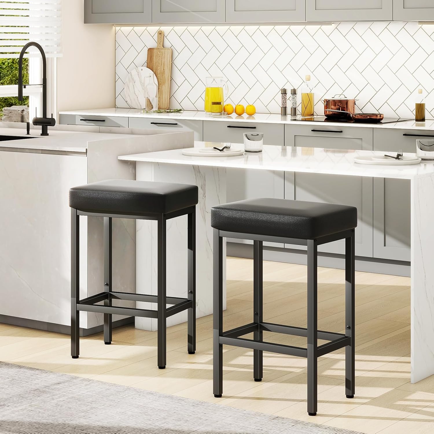 Ymyny Sgabelli Cucina Alti 66cm, Nero - immagine 7