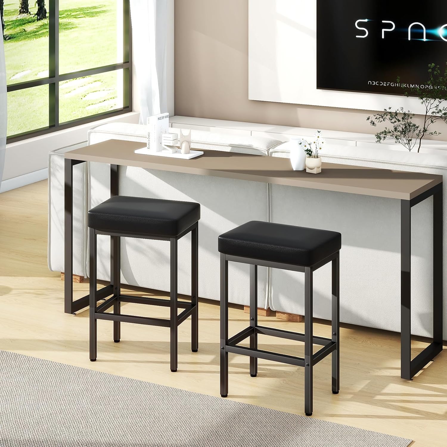 Ymyny Sgabelli Cucina Alti 66cm, Nero - immagine 8