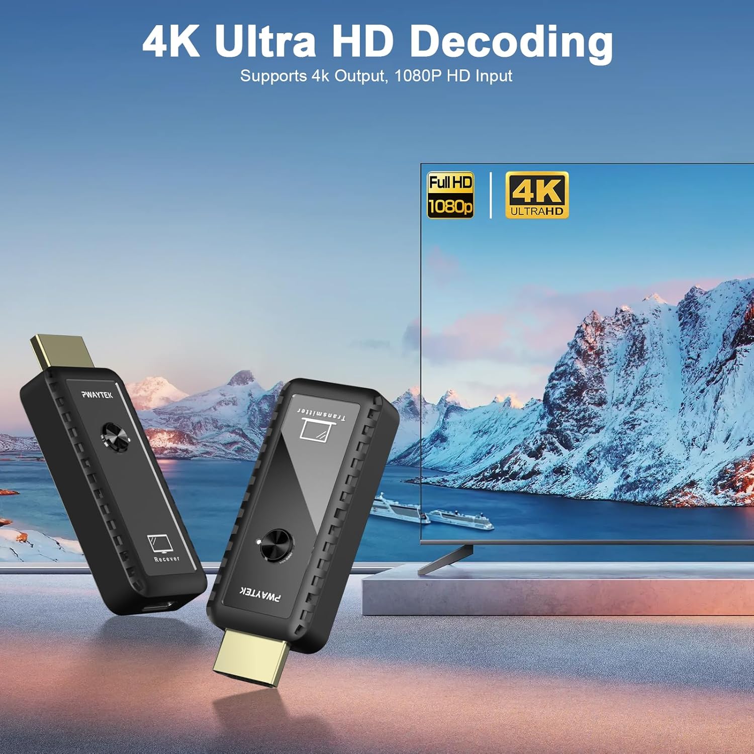 Pwaytek Trasmettitore e Ricevitore HDMI Wireless 4K - immagine 2