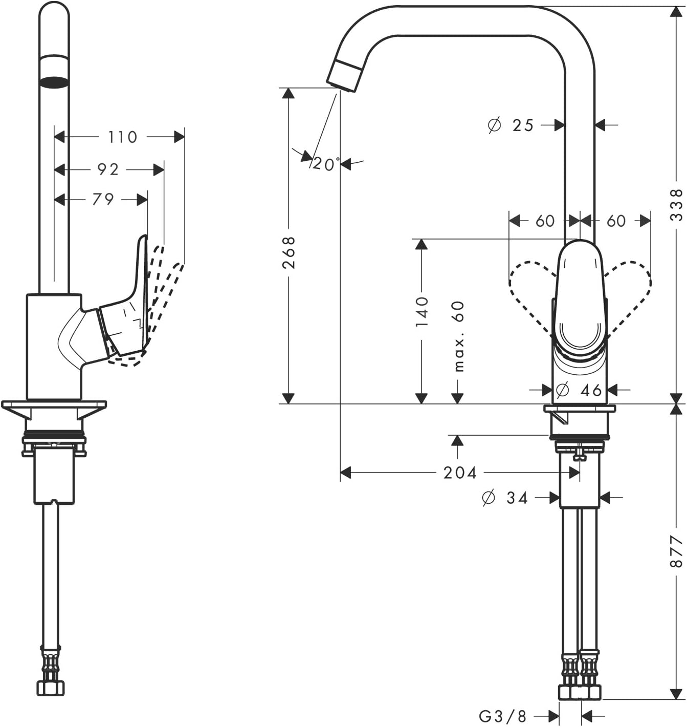 Hansgrohe - Miscelatore per lavabo Ecos L, cromato - immagine 2