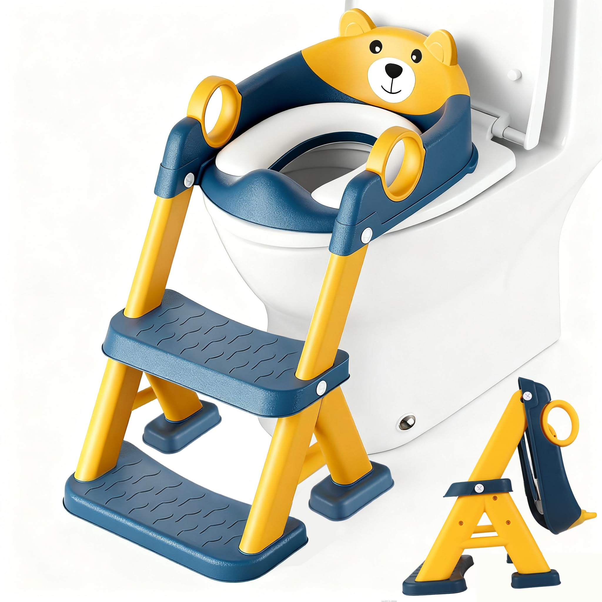 Riduttore WC bambini 2 in 1 con pedana antiscivolo