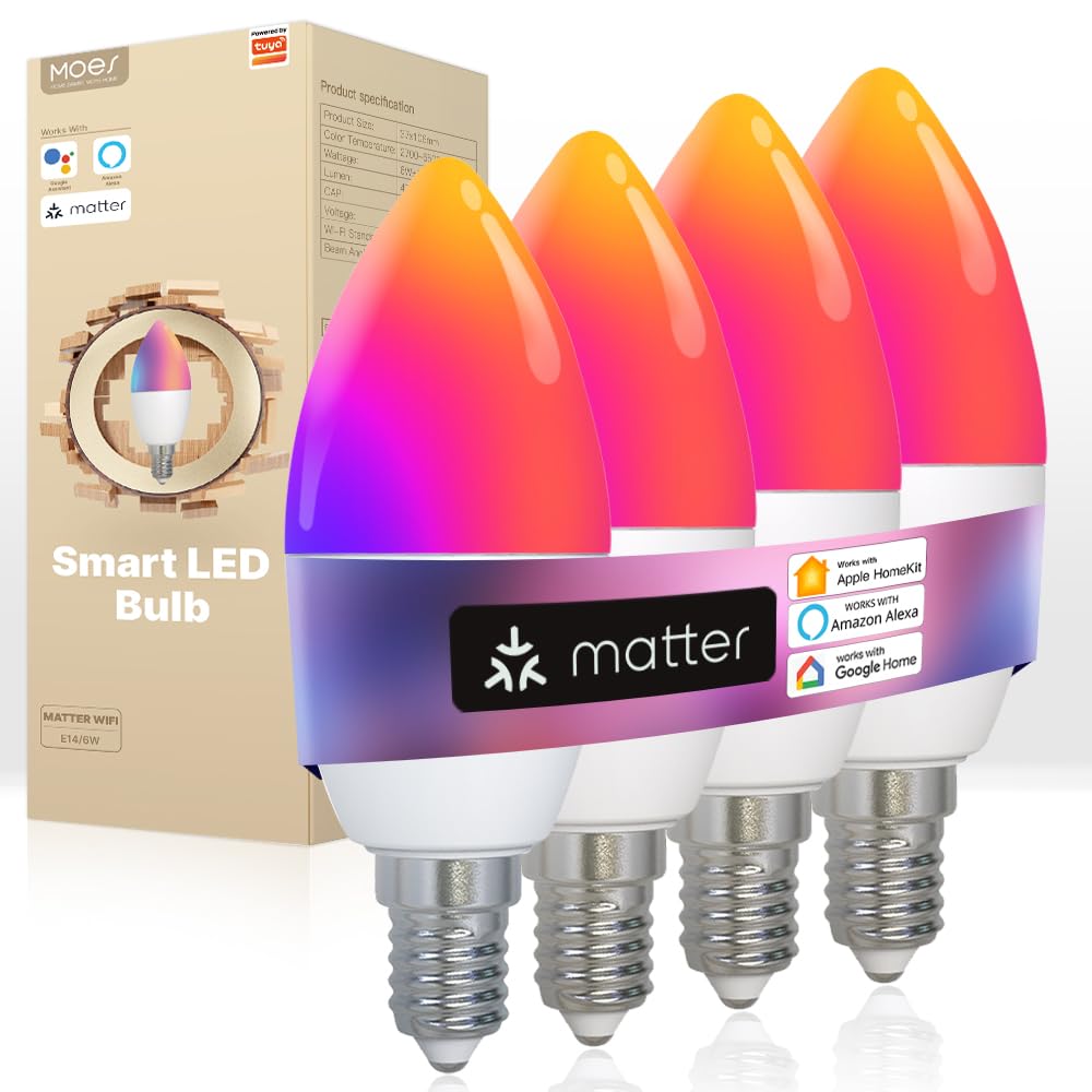 Moes Lampadina Intelligente E14 6W RGB 2.4GHz WiFi