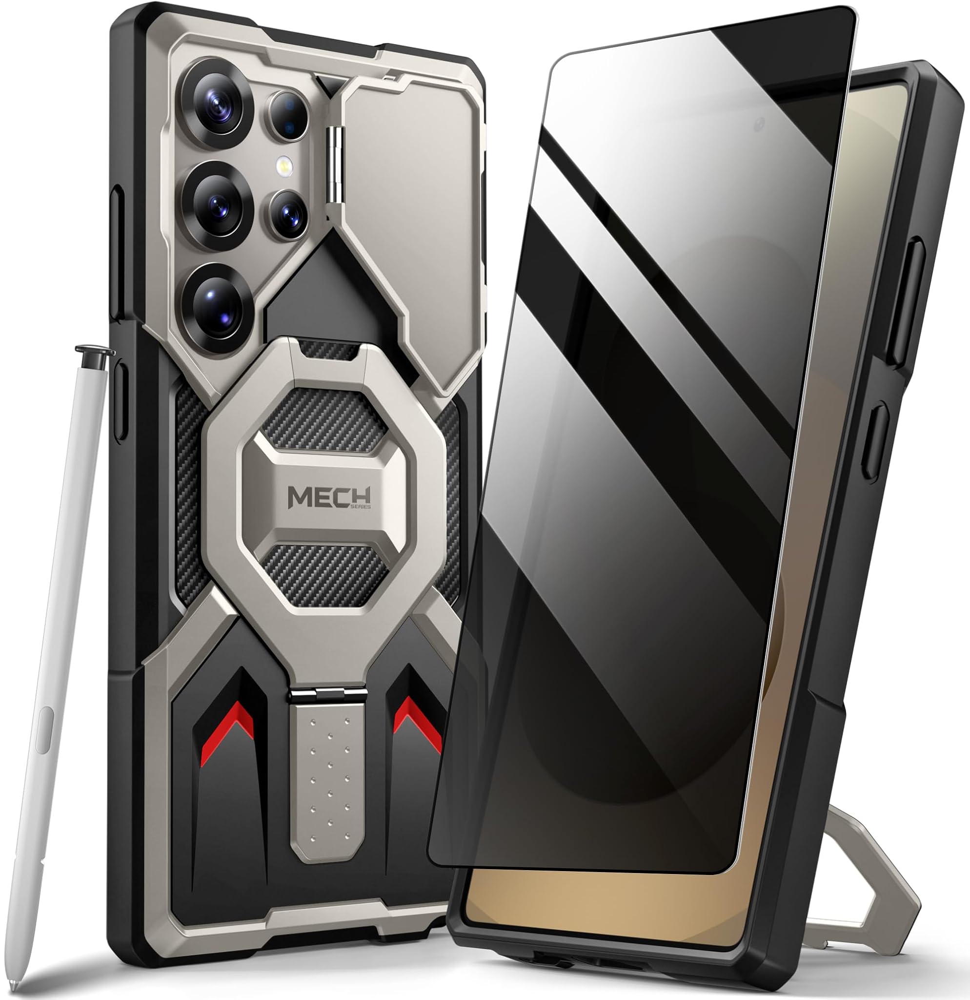 Tongate Custodia per Samsung Galaxy S24 Ultra, Grigio Titanio