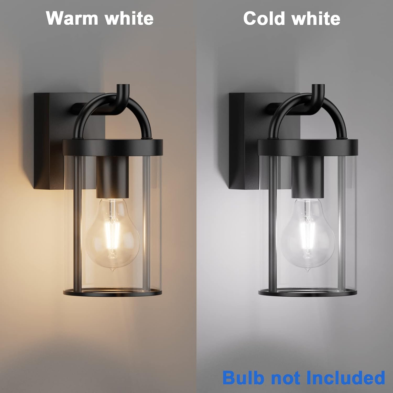 Klighten Lampada da Parete E27 Esterno Vintage, Nera - immagine 2