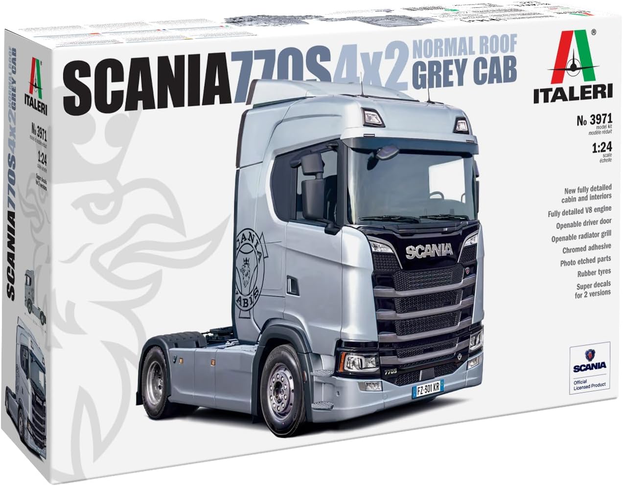 Italeri 3971 Scania S770 4x2 Normal Roof Grey Cab - immagine 1