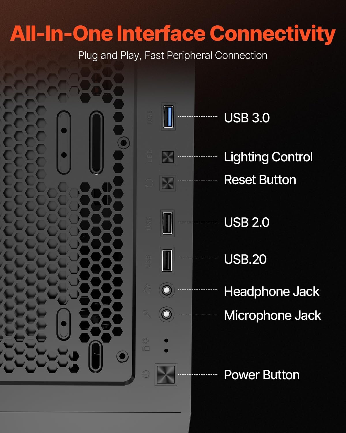 Vevor Case PC Gaming Compatto 3 Ventole ARGB - immagine 5
