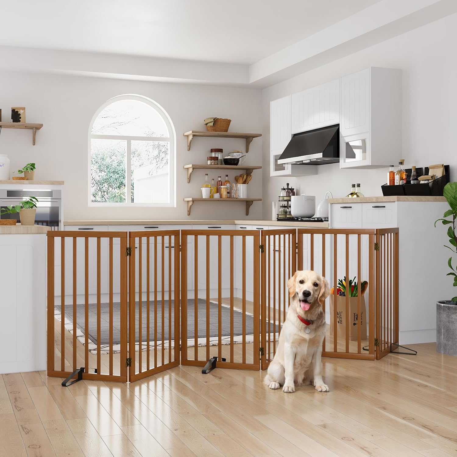 Cancello per Cani Extra Largo Autoportante in Legno - immagine 1