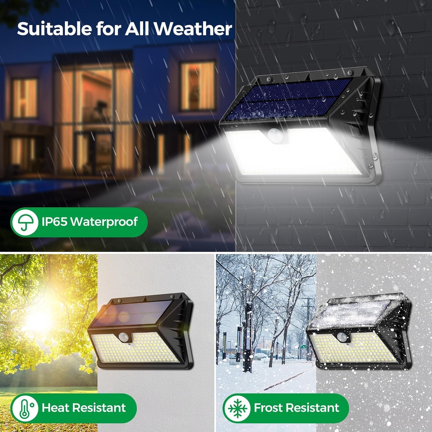 Faro LED Esterno con Pannello Solare - 4 Pezzi - immagine 6