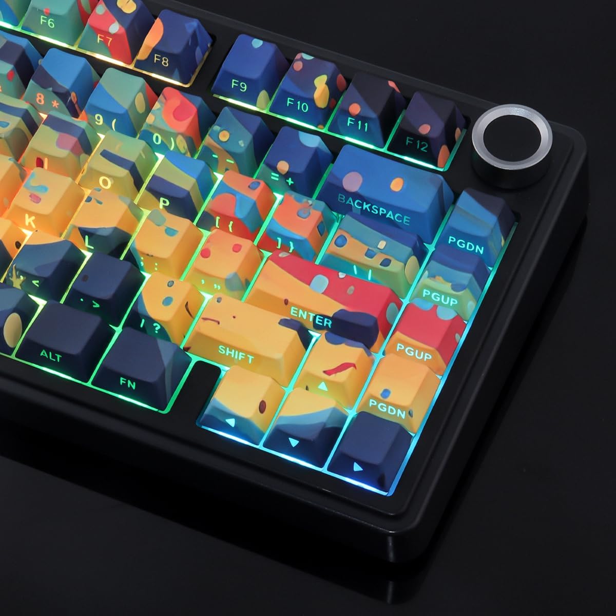 PBT Keycaps 133 Keys Double Shot Starry Sky Keycaps, Shine Through Side Print Keycap, Cherry Profile Dye Sublimation Keycap Keycap for Cherry MX Switch ANSI & ISO Layout Mechanical Keyboard - immagine 2