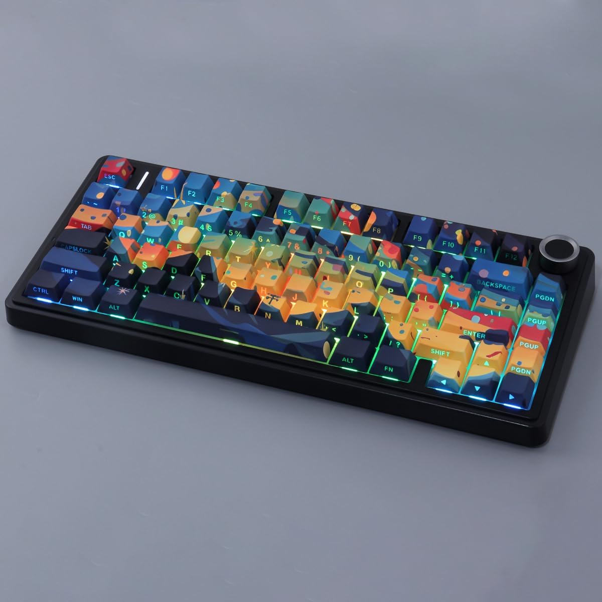 PBT Keycaps 133 Keys Double Shot Starry Sky Keycaps, Shine Through Side Print Keycap, Cherry Profile Dye Sublimation Keycap Keycap for Cherry MX Switch ANSI & ISO Layout Mechanical Keyboard - immagine 3