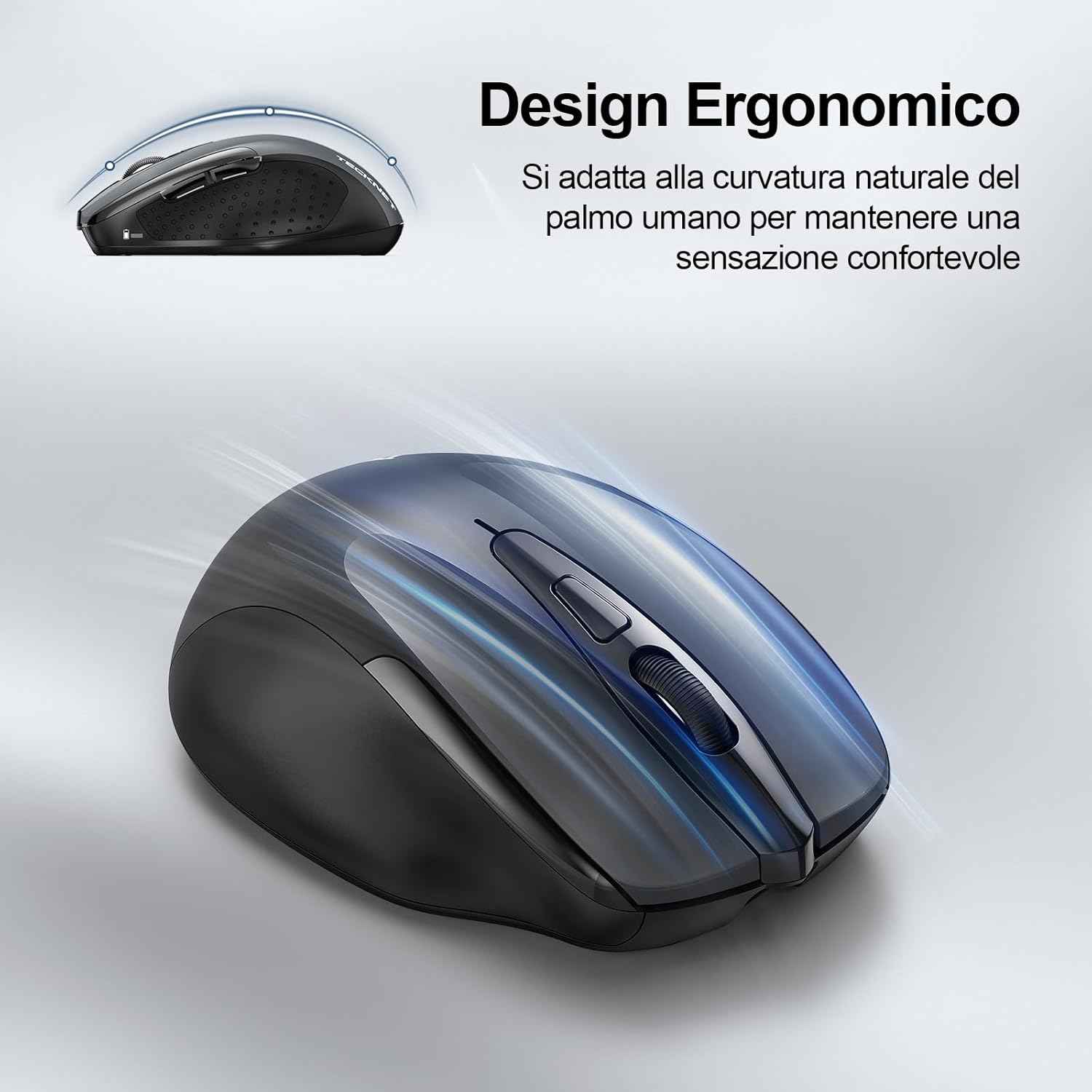 Tecknet Mouse Bluetooth Ricaricabile Multi-dispositivo 4800 DPI - immagine 7