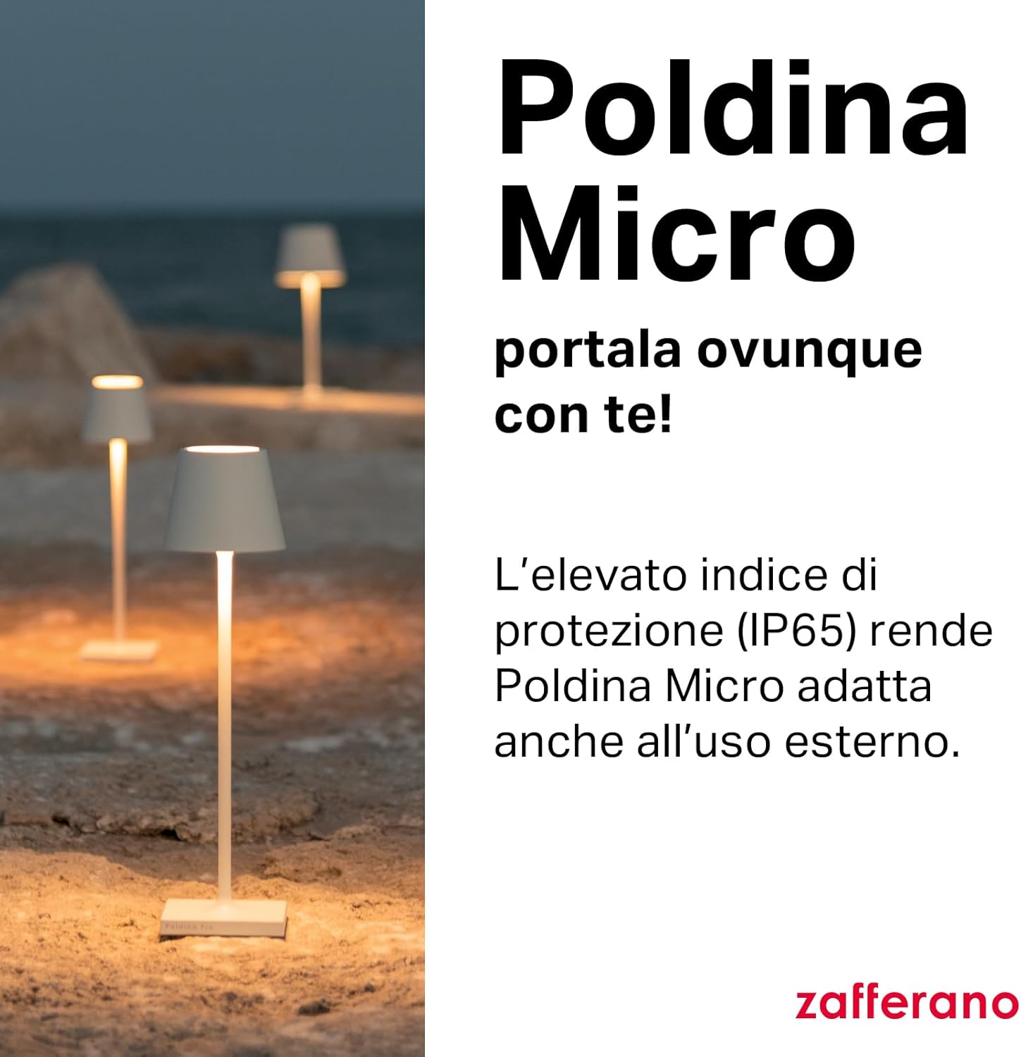 Zafferano Poldina Micro - Lampada da Tavolo Ricaricabile - immagine 3