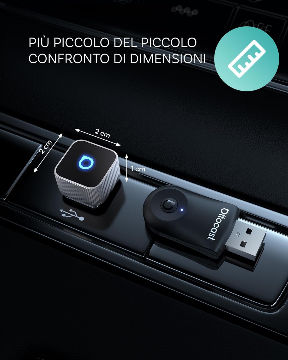 Ottocast MINI 3.0 Slim 2025 Adattatore Wireless CarPlay & Android Auto - immagine 3