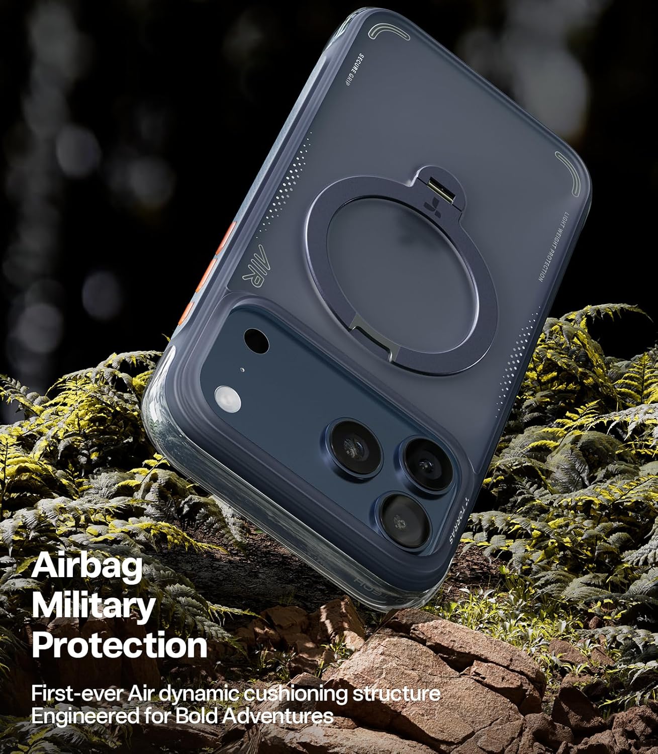 Torras Ostand Q3 Air - Custodia per iPhone 17 Pro Max, Blu Navy - immagine 2