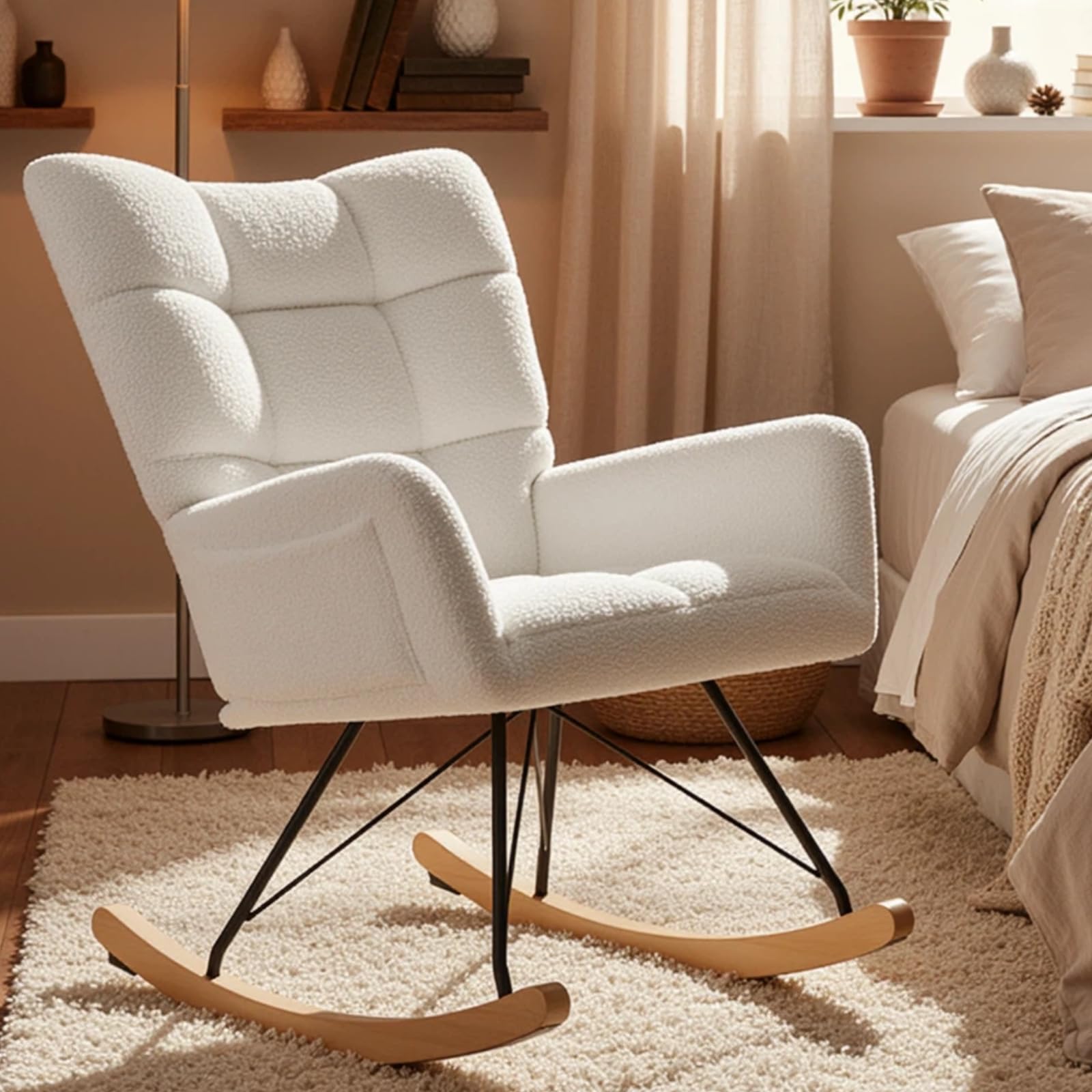 Clevich Sedia a Dondolo per Soggiorno Imbottita