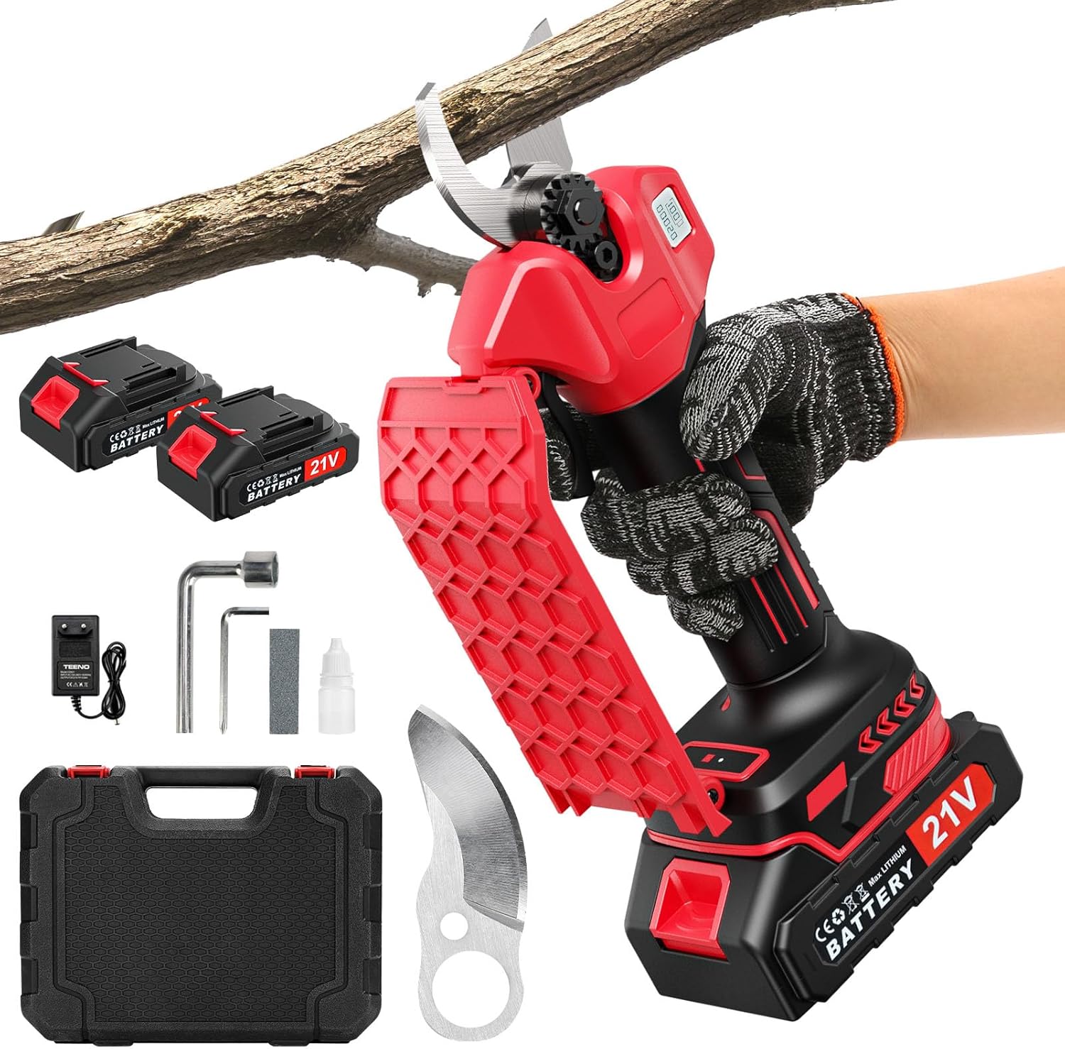 Forbici da Potatura a Batteria 35mm con Contatore LED