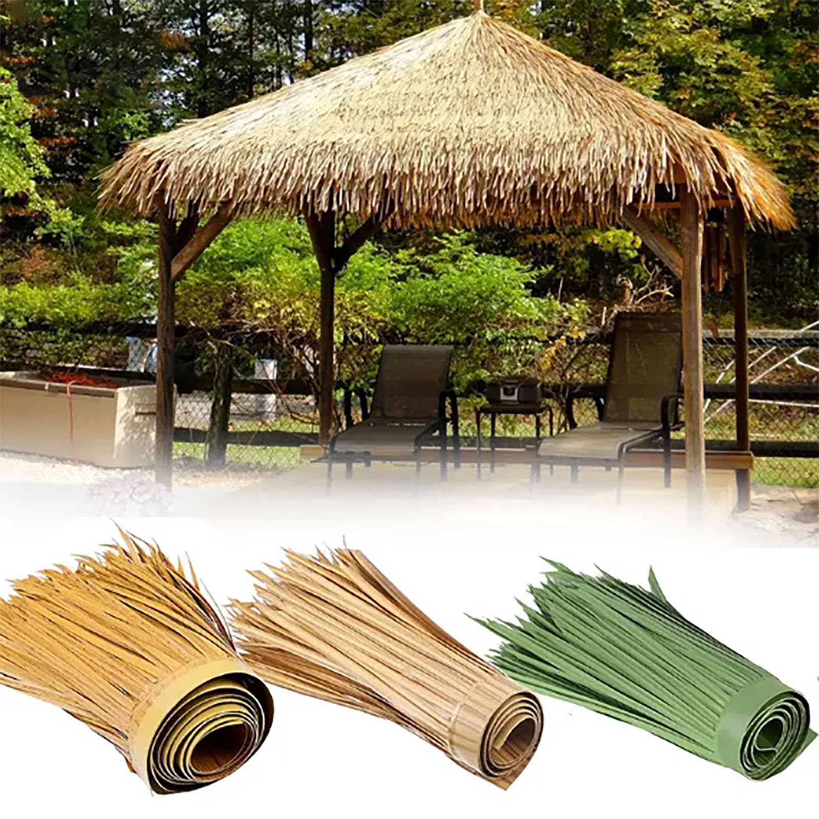 Tiki Tetto in Paglia Artificiale Grigio Marrone 10m