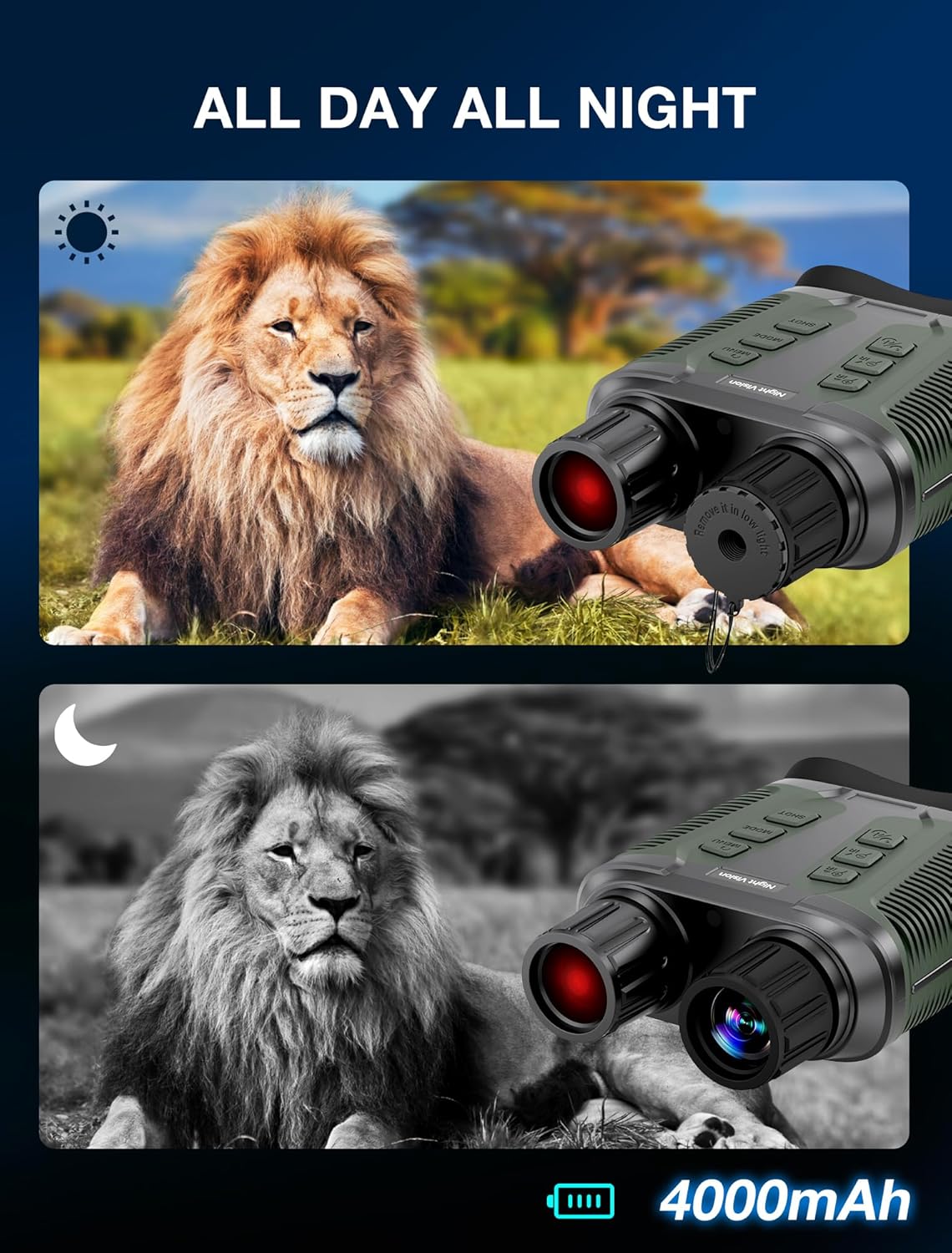 Binocolo 4K Visione Notturna 1000m 36MP - immagine 3