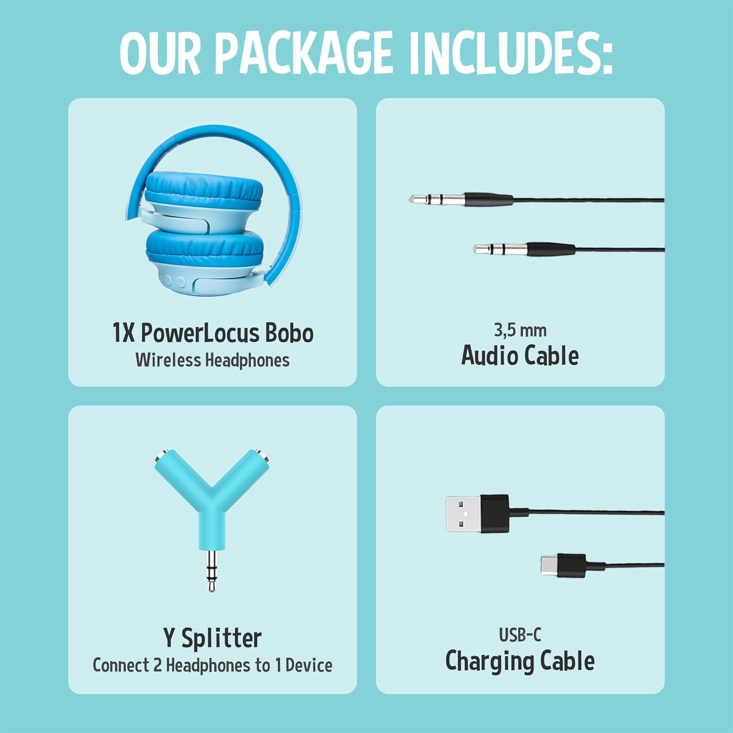 Powerlocus Cuffie Bluetooth Bambini con Luci LED - immagine 7