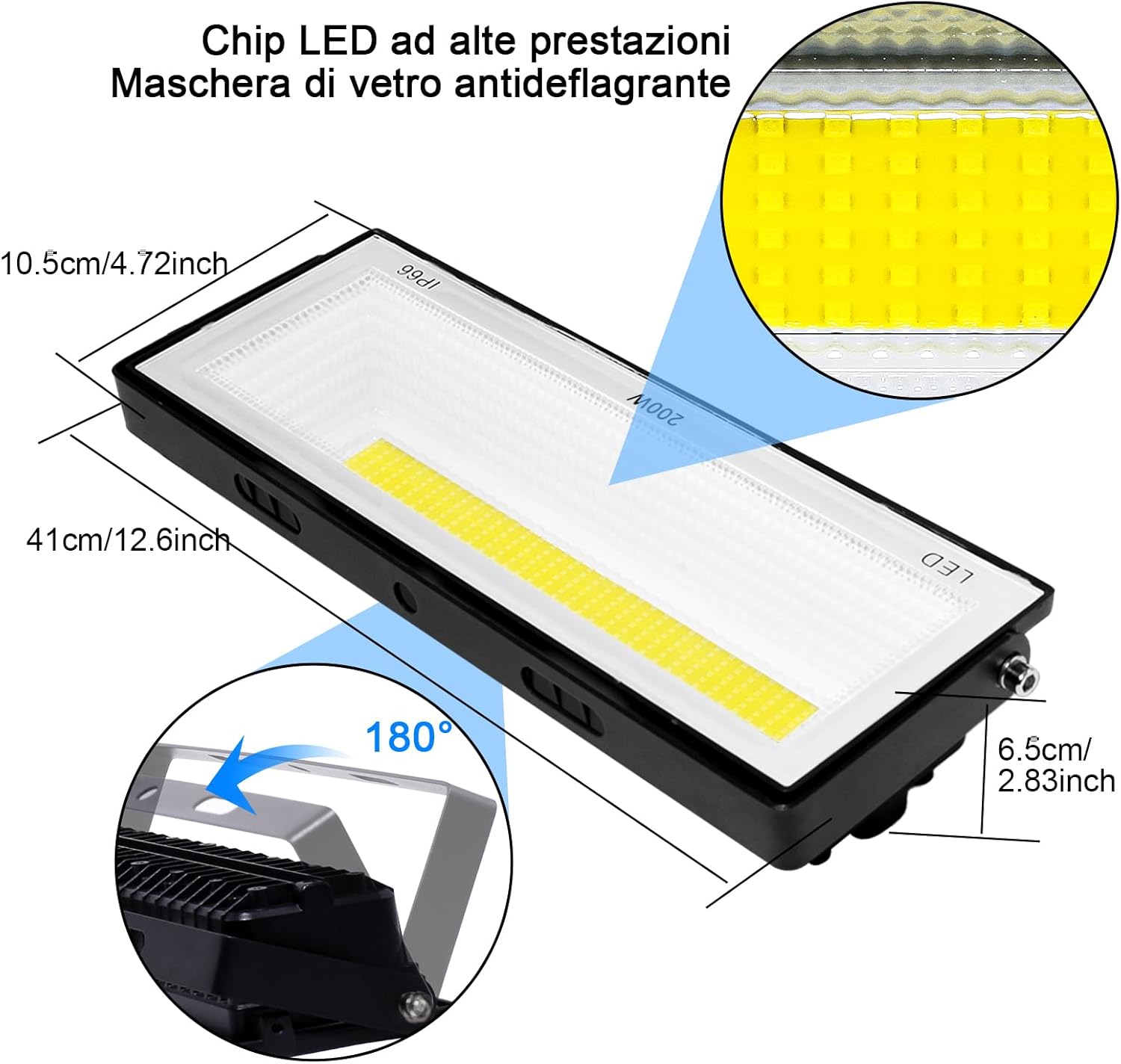 Createstar Faretto LED da Esterno 200W 6500K - immagine 2