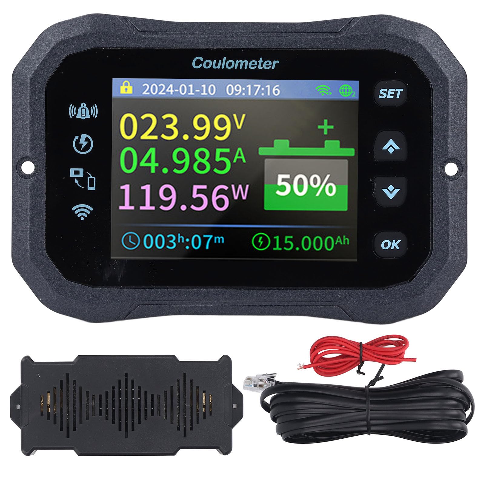 Monitor Batteria Bluetooth WiFi LCD 2.4" 10-100V 400A