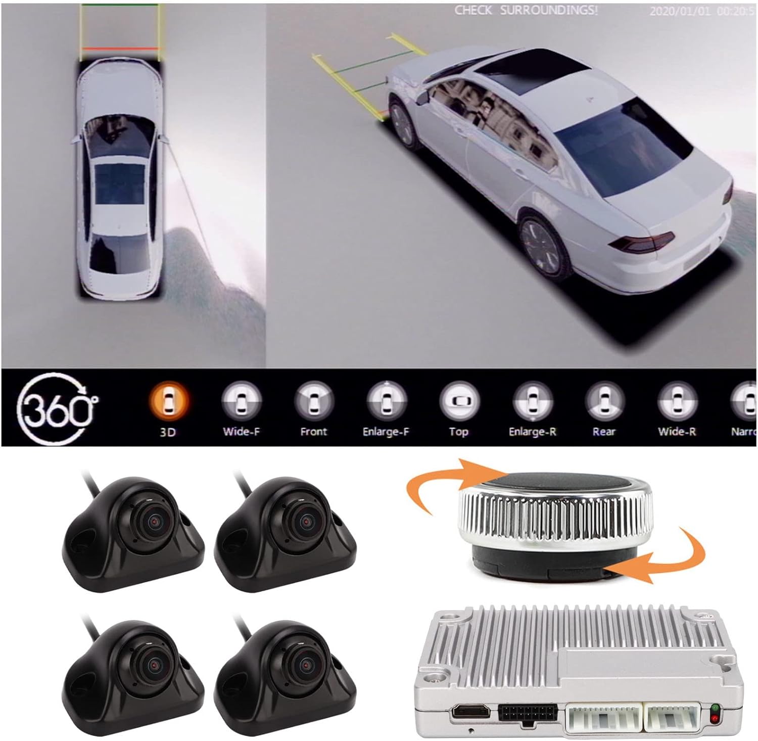 Kit Telecamera Surround 360° per Auto - immagine 3