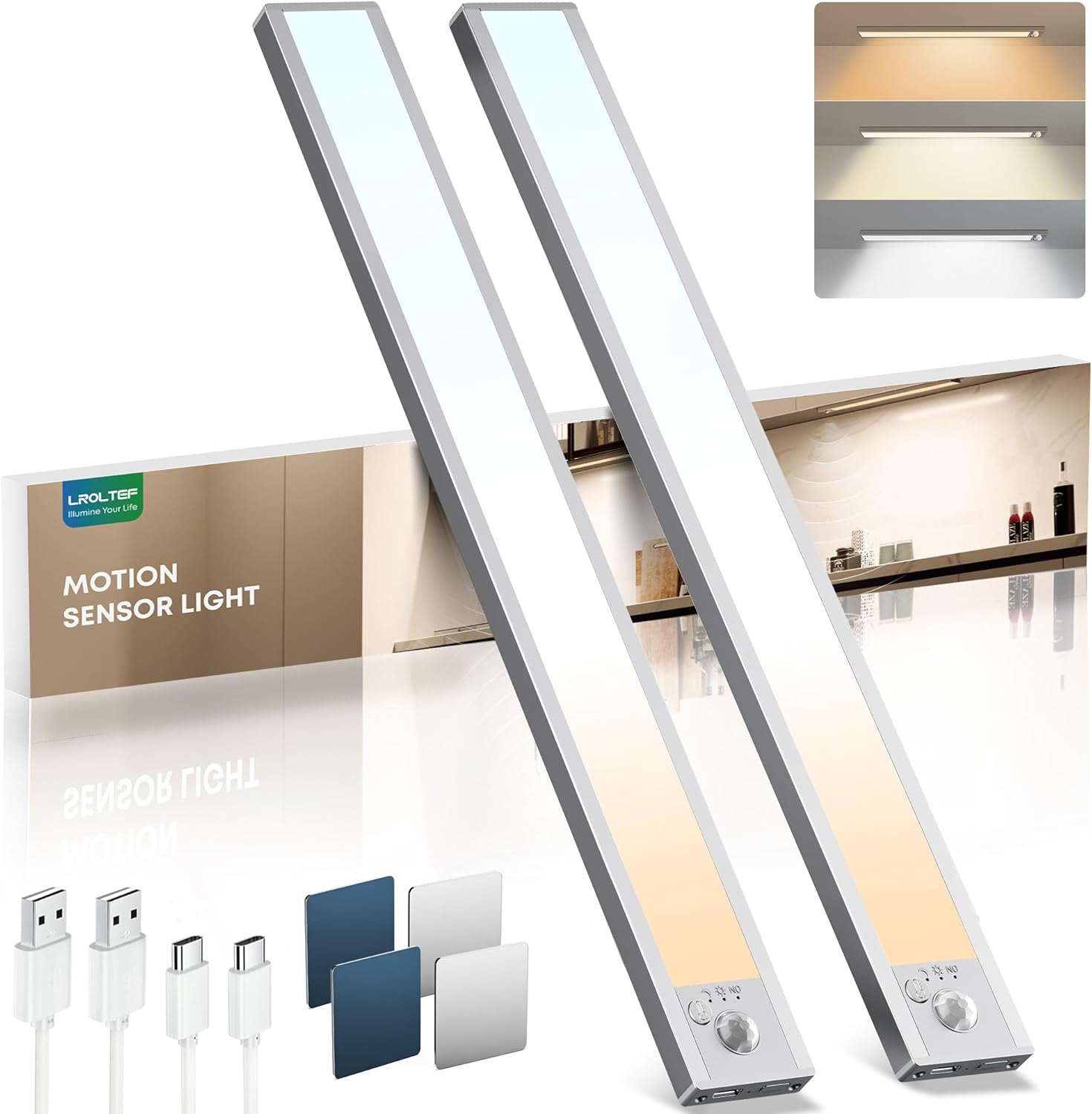 Luce LED Sottopensile Cucina 50CM con Sensore di Movimento - immagine 1