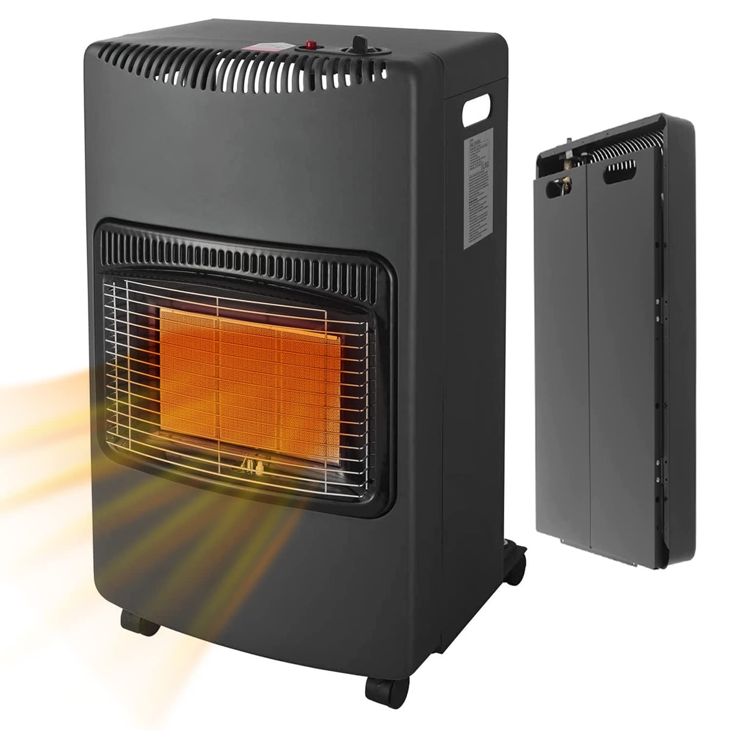 White by Brigros DA-201 Stufa a Gas Pieghevole 4200W, Nero