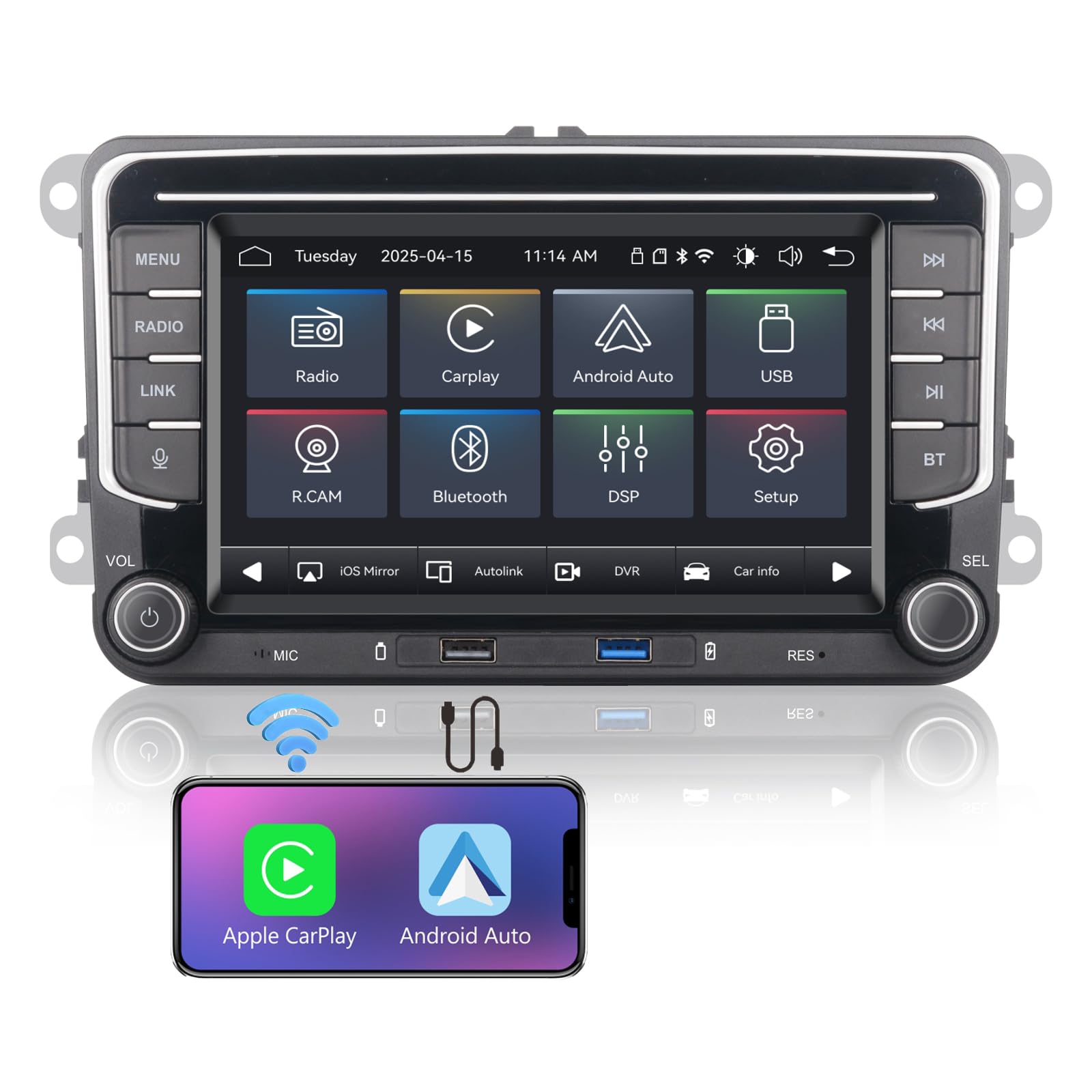 Autoradio Linux Avvio Lampo per VW Golf 5/6 Passat