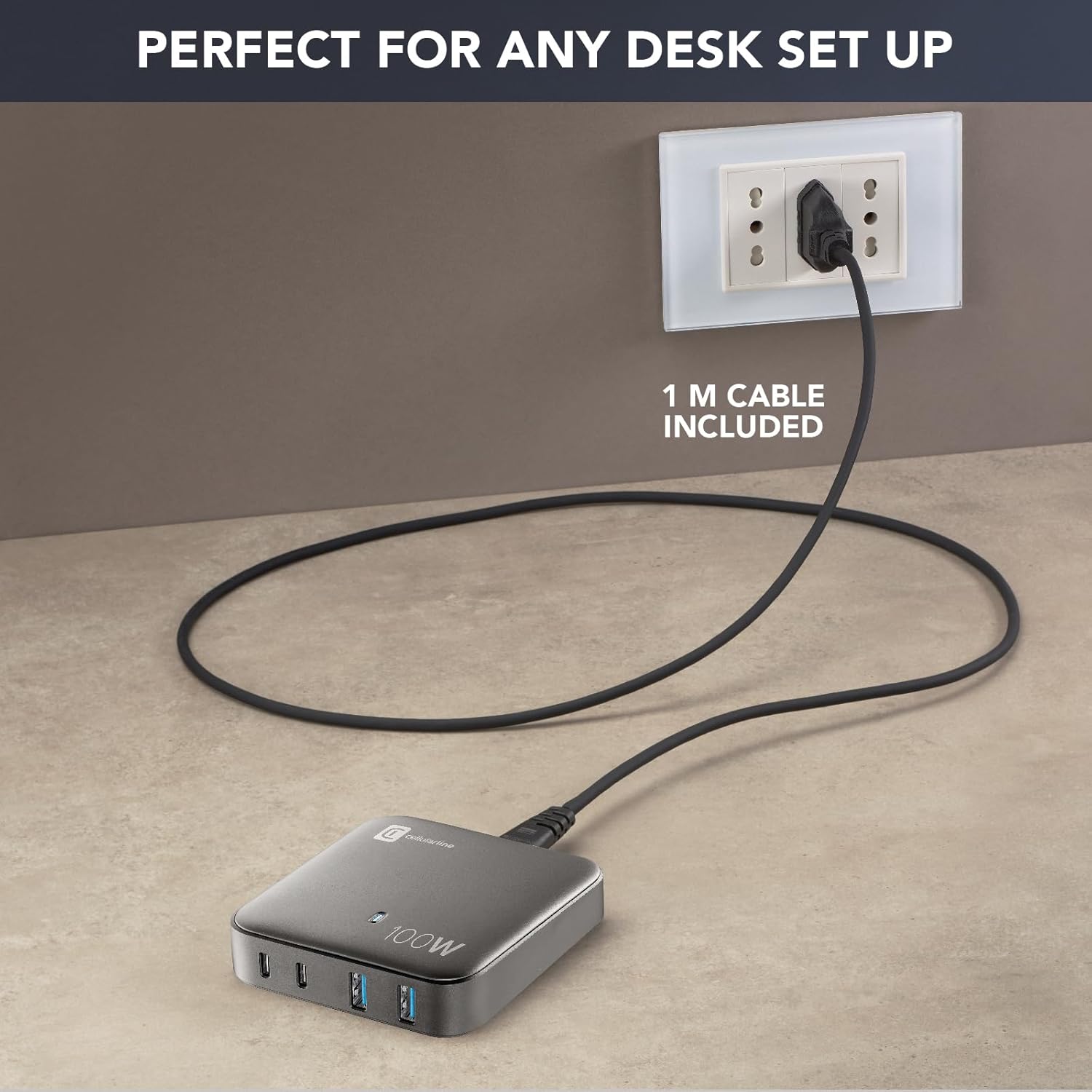 Cellularline MULTIPOWER MAGNUS 100W - Caricabatterie GaN 4 porte - immagine 5