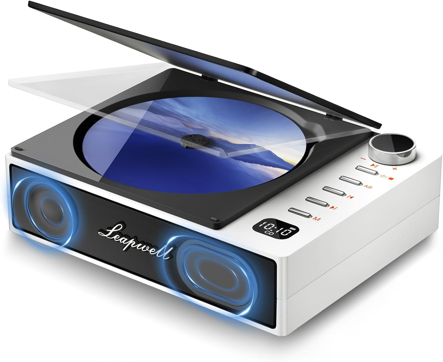 Leapwell Lettore CD Portatile con Bluetooth, Bianco - immagine 1