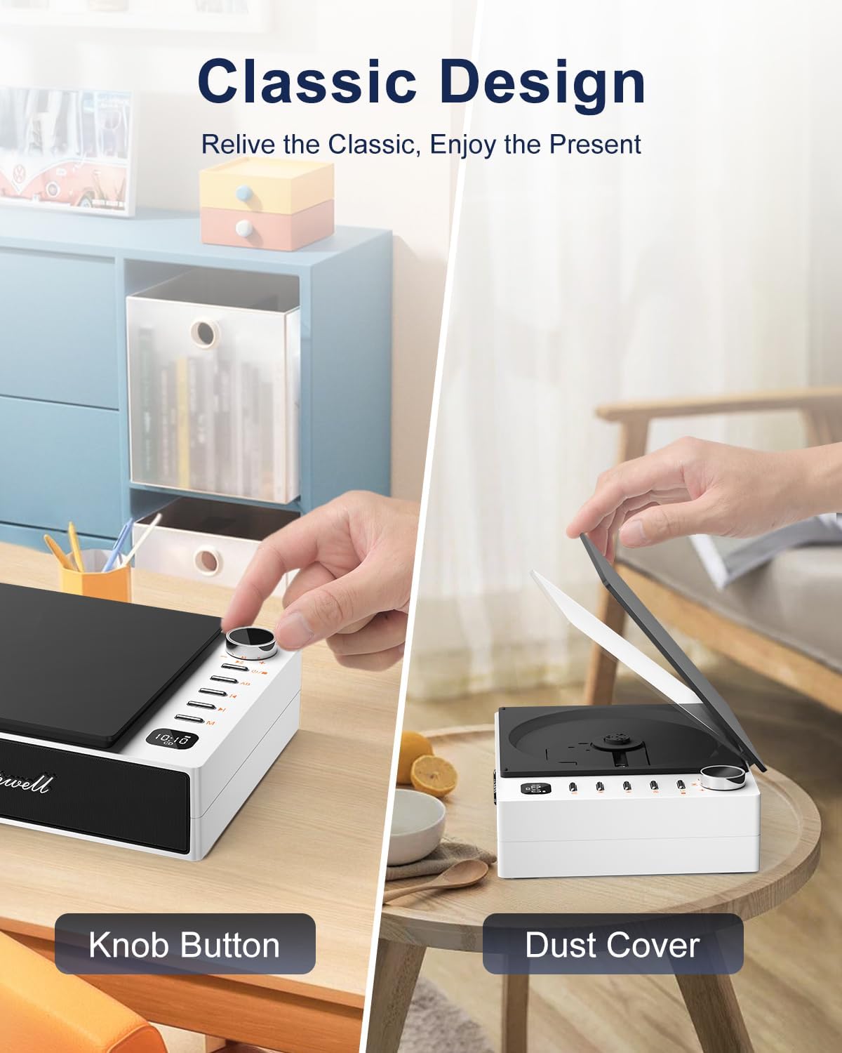 Leapwell Lettore CD Portatile con Bluetooth, Bianco - immagine 5