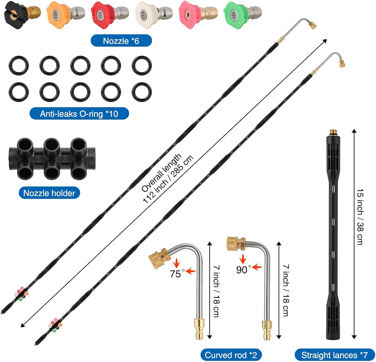 Set Prolunga Lancia Idropulitrice 4000PSI 285cm - immagine 3