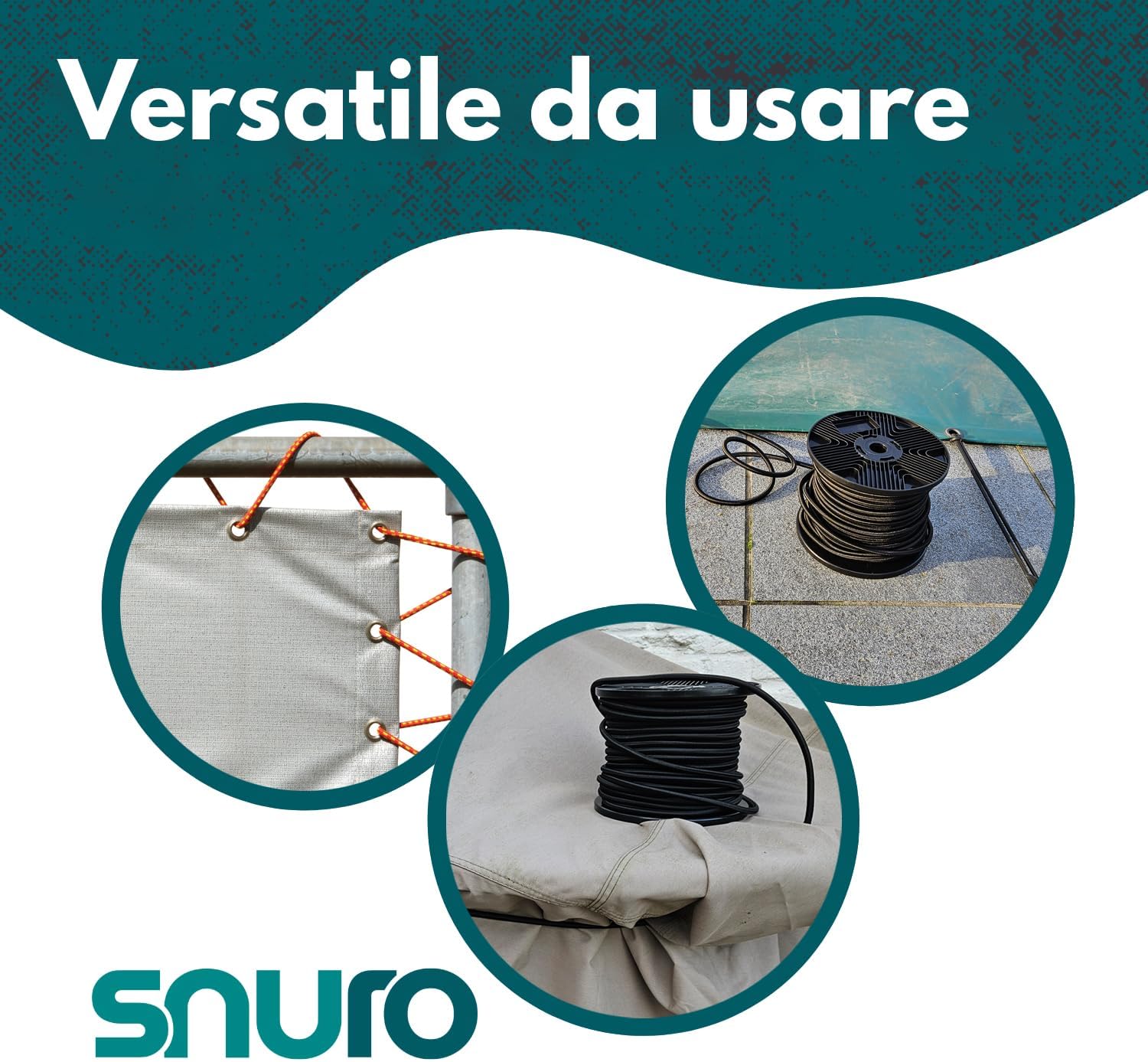 Corda Elastica Rotonda 4mm, 100M, Nera - immagine 4