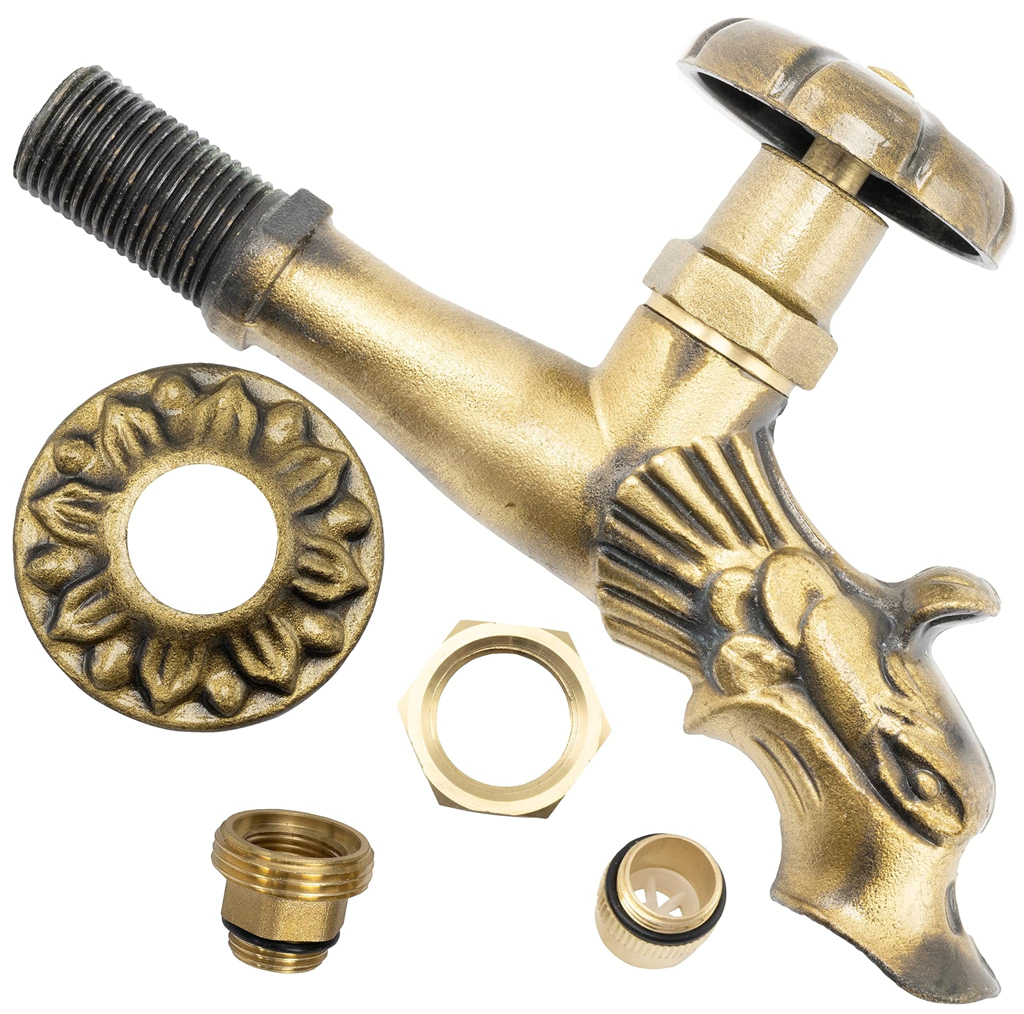 Aerzetix C60221 - Rubinetto Lavandino 1/2'' Ottone Invecchiato