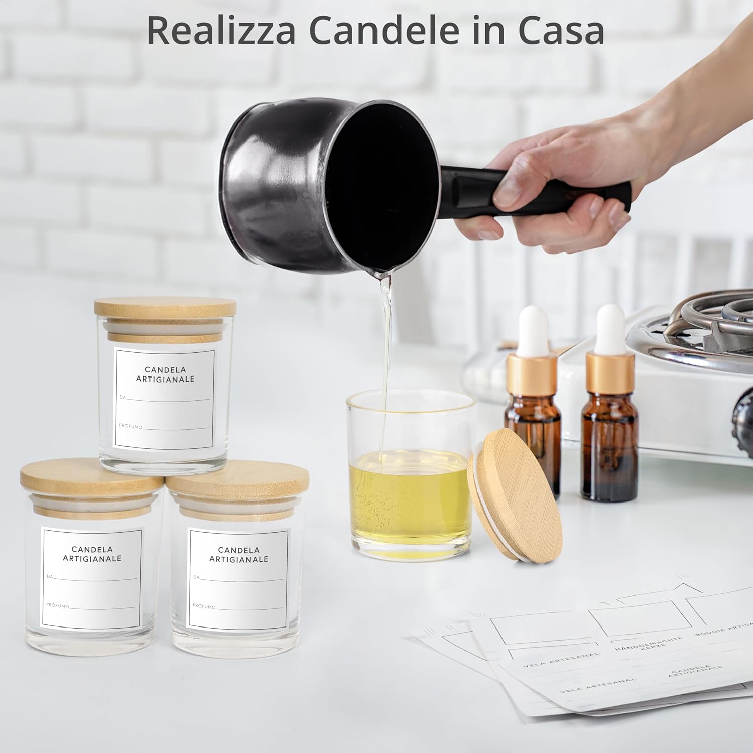 Winter Shore Portacandele Vetro 170ml con Coperchi (15 Pezzi) - immagine 4