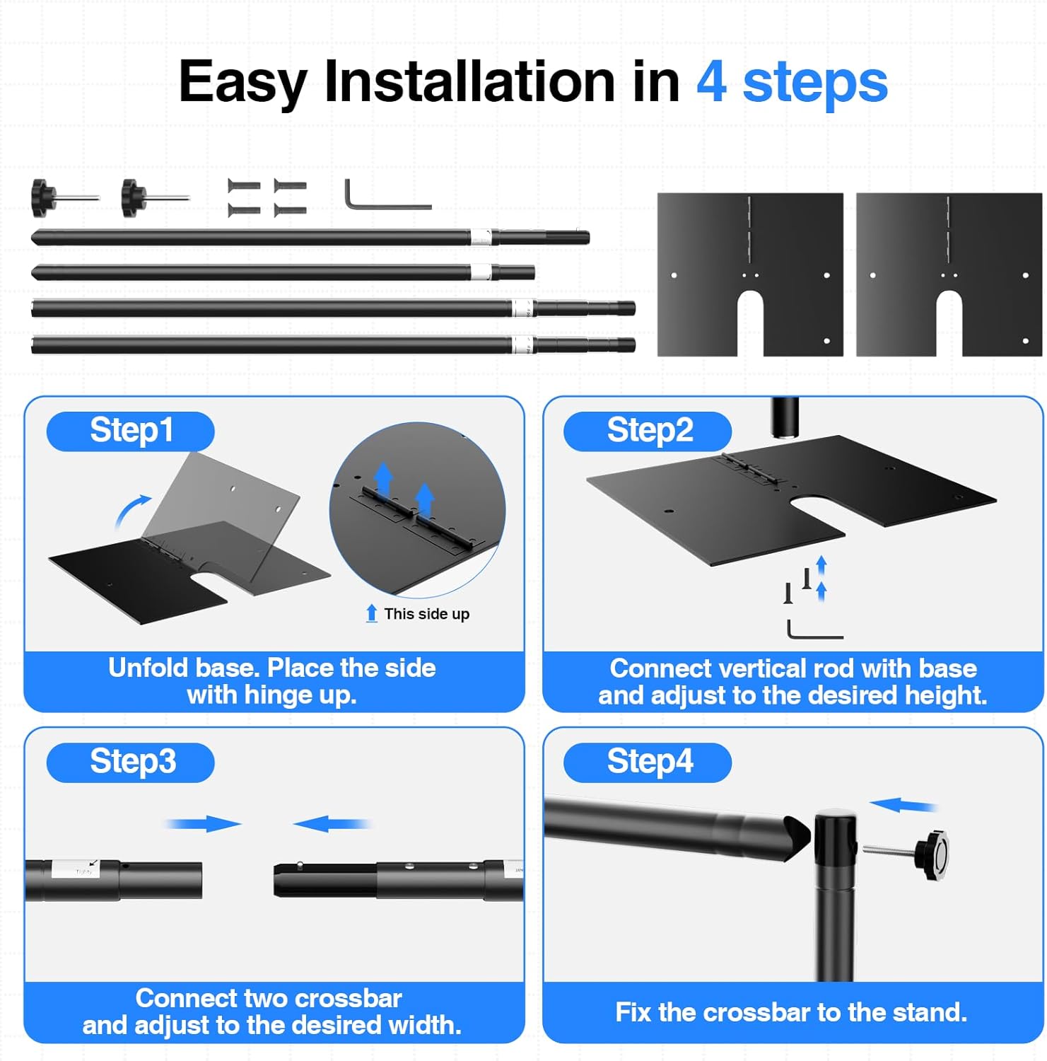 Emart Kit di Supporto per Sfondo 2,6 x 3 m - immagine 6