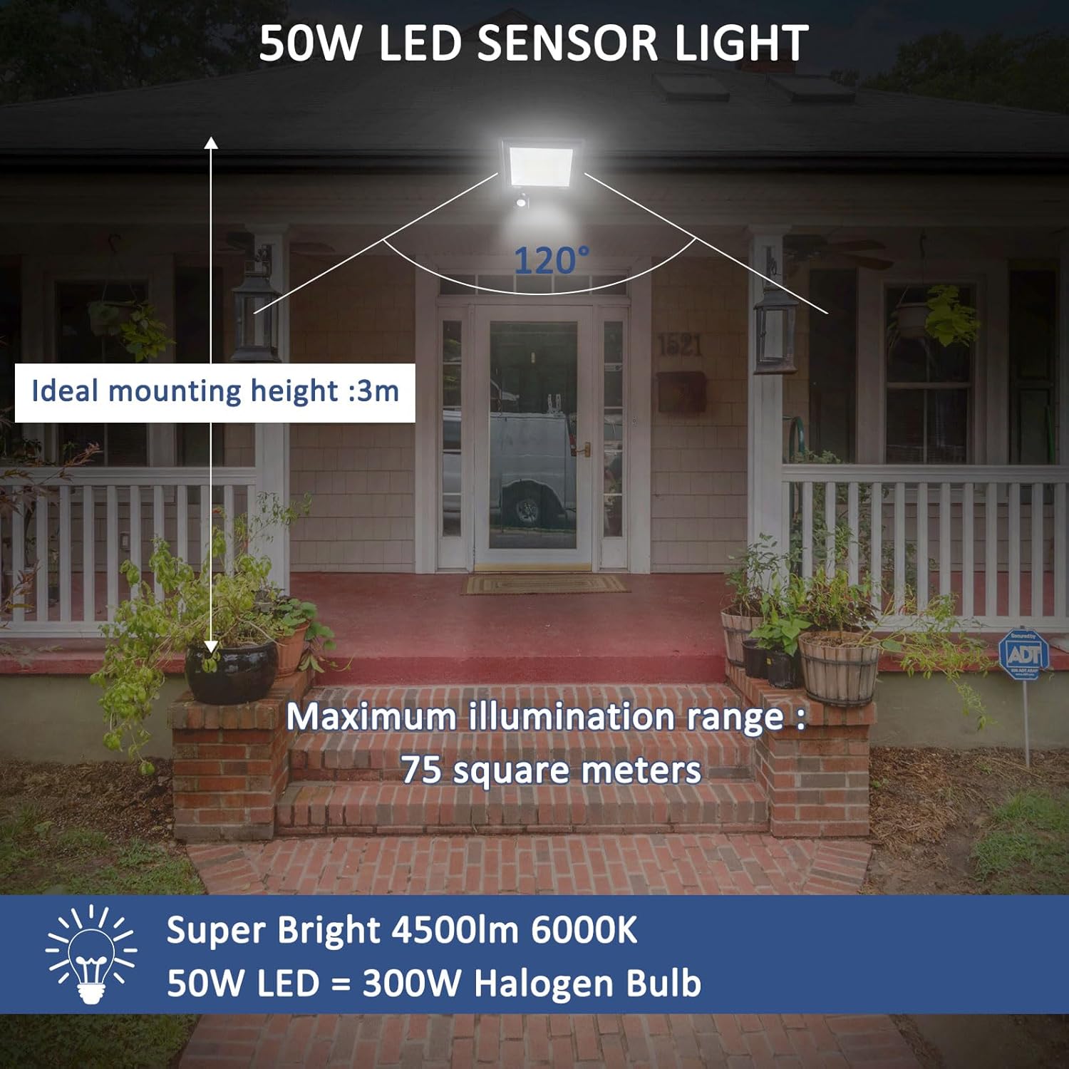 Caldarax Faretto LED Esterno 50W con Sensore - immagine 6