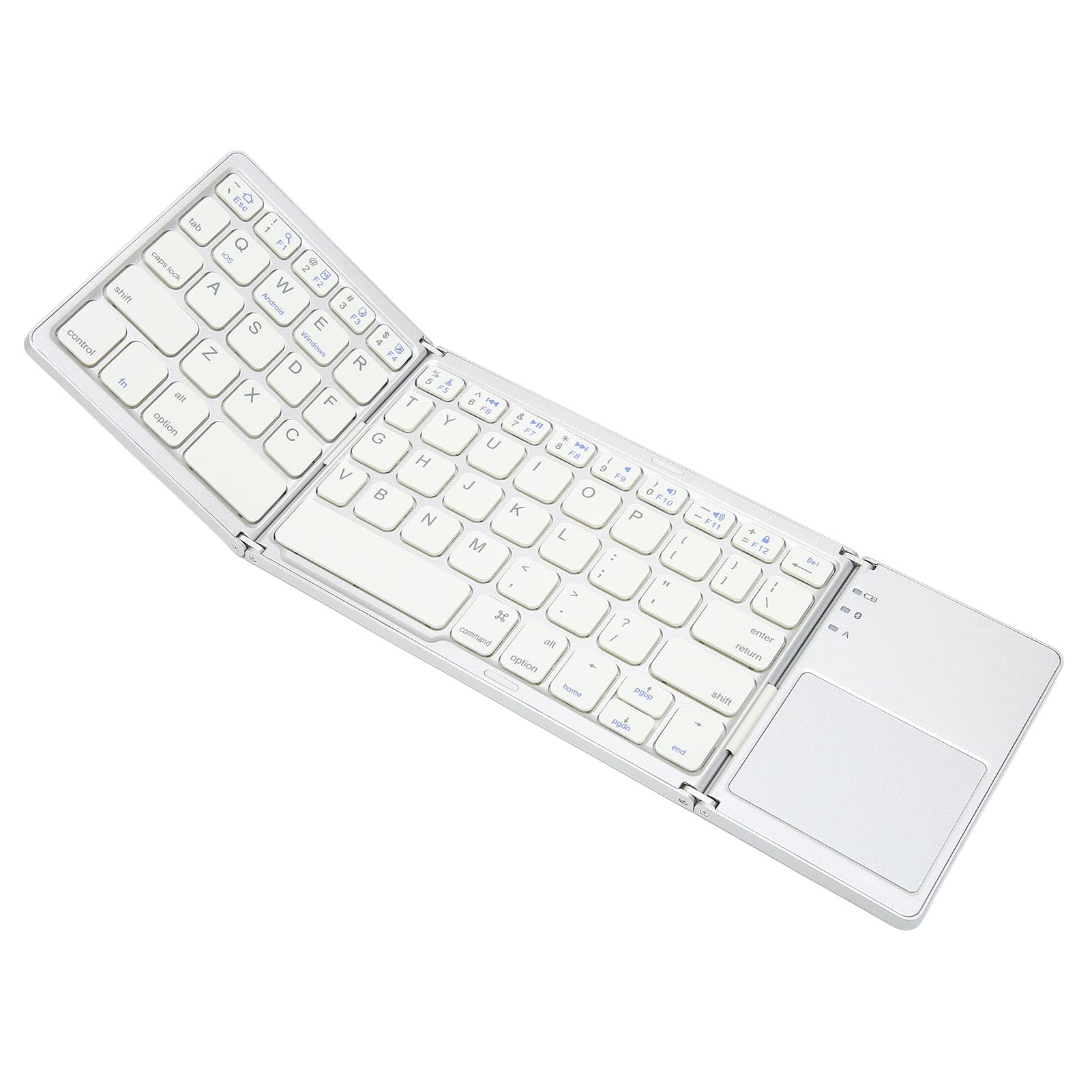 Yunseity Tastiera Bluetooth Pieghevole con Touchpad, Argento