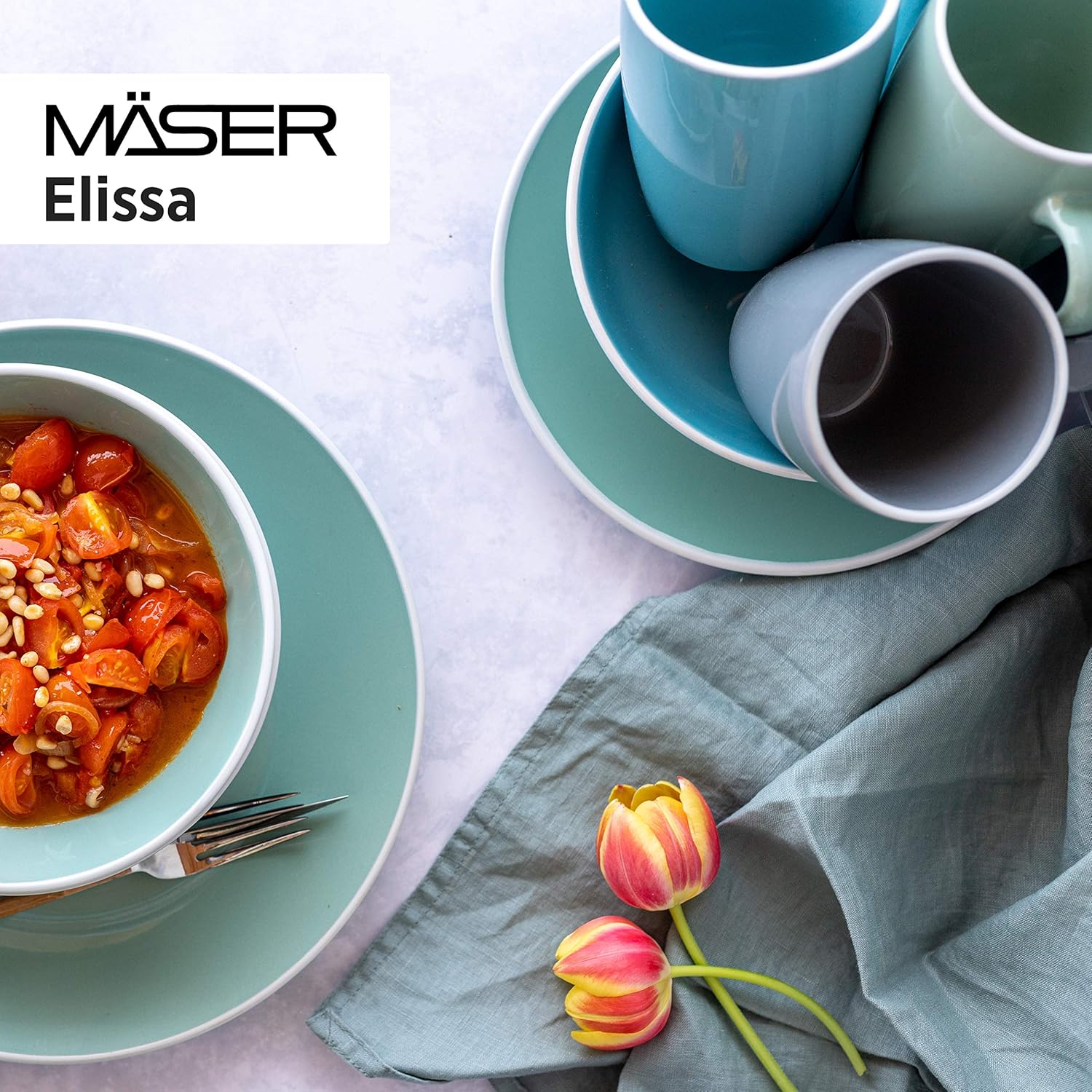 Mäser Elissa 931845 - Set Stoviglie 24 Pezzi per 6 Persone - immagine 8