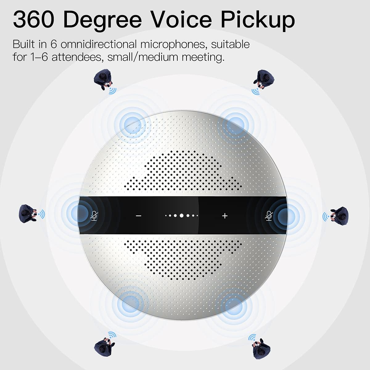 GOGOCOOL Altoparlante per conferenze USB con microfono, altoparlante per conferenza Plug and Play per computer, riduzione del rumore, microfono per conferenza con presa vocale omnidirezionale - immagine 2