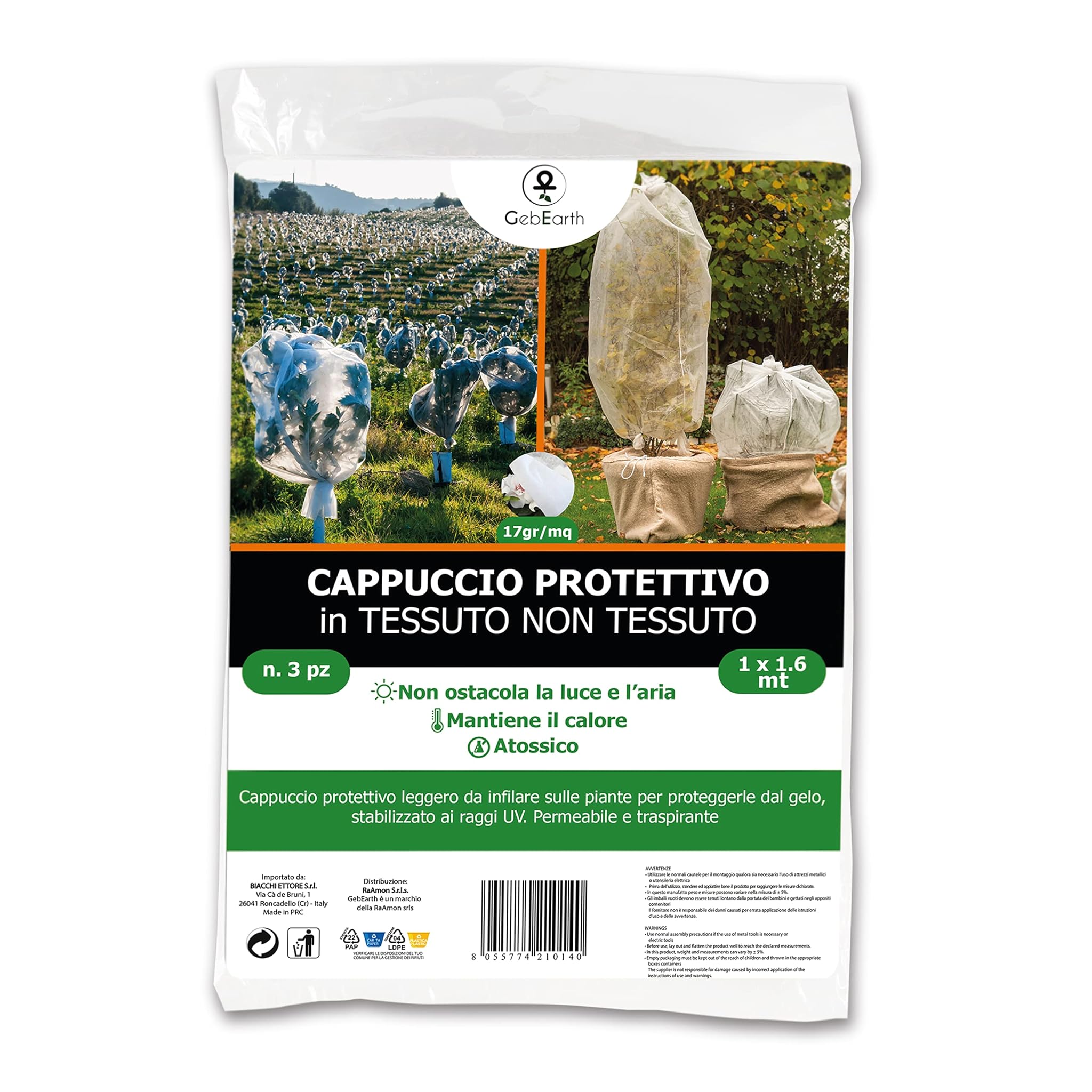 GebEarth® Tessuto Non Tessuto per Piante Antigelo